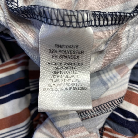 Allison Brittney long length, high waisted, wide leg striped pants. Size large. - Picture 4 of 10